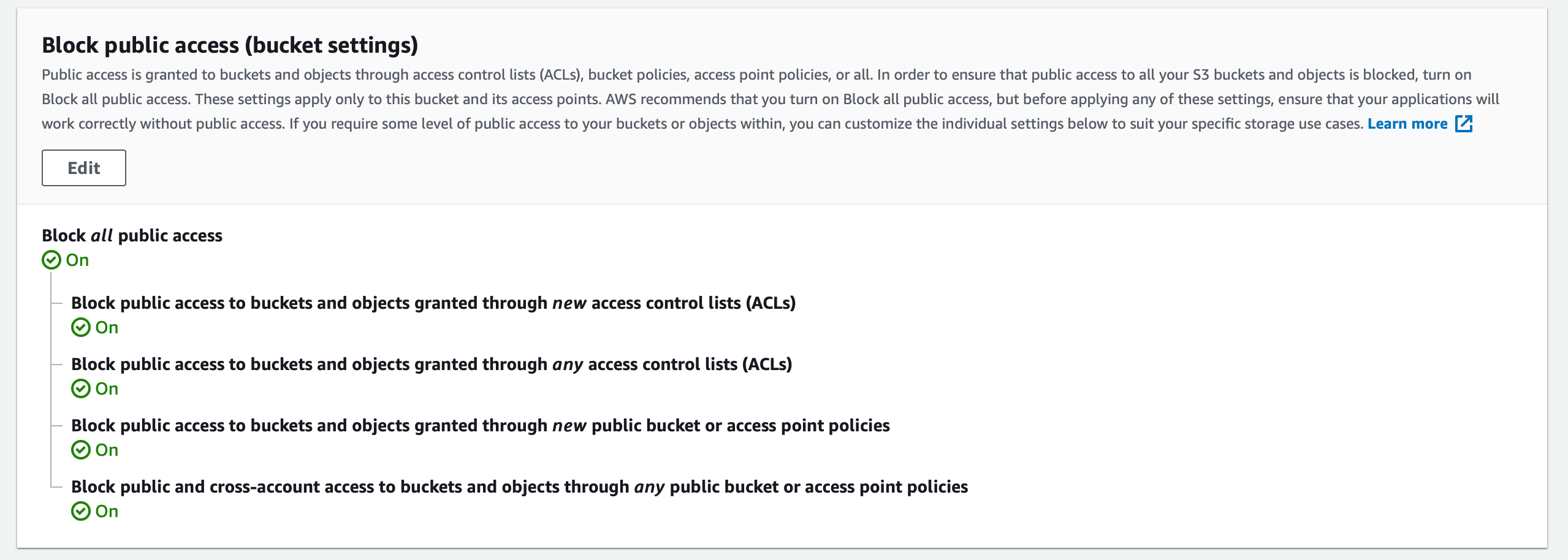 AWS S3 terraform bucket blocking all public access