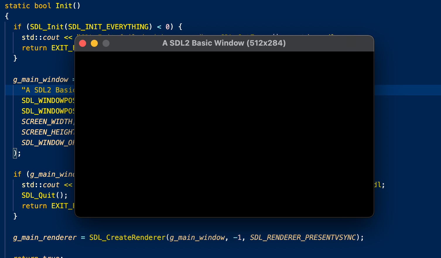 A SDL2 basic window